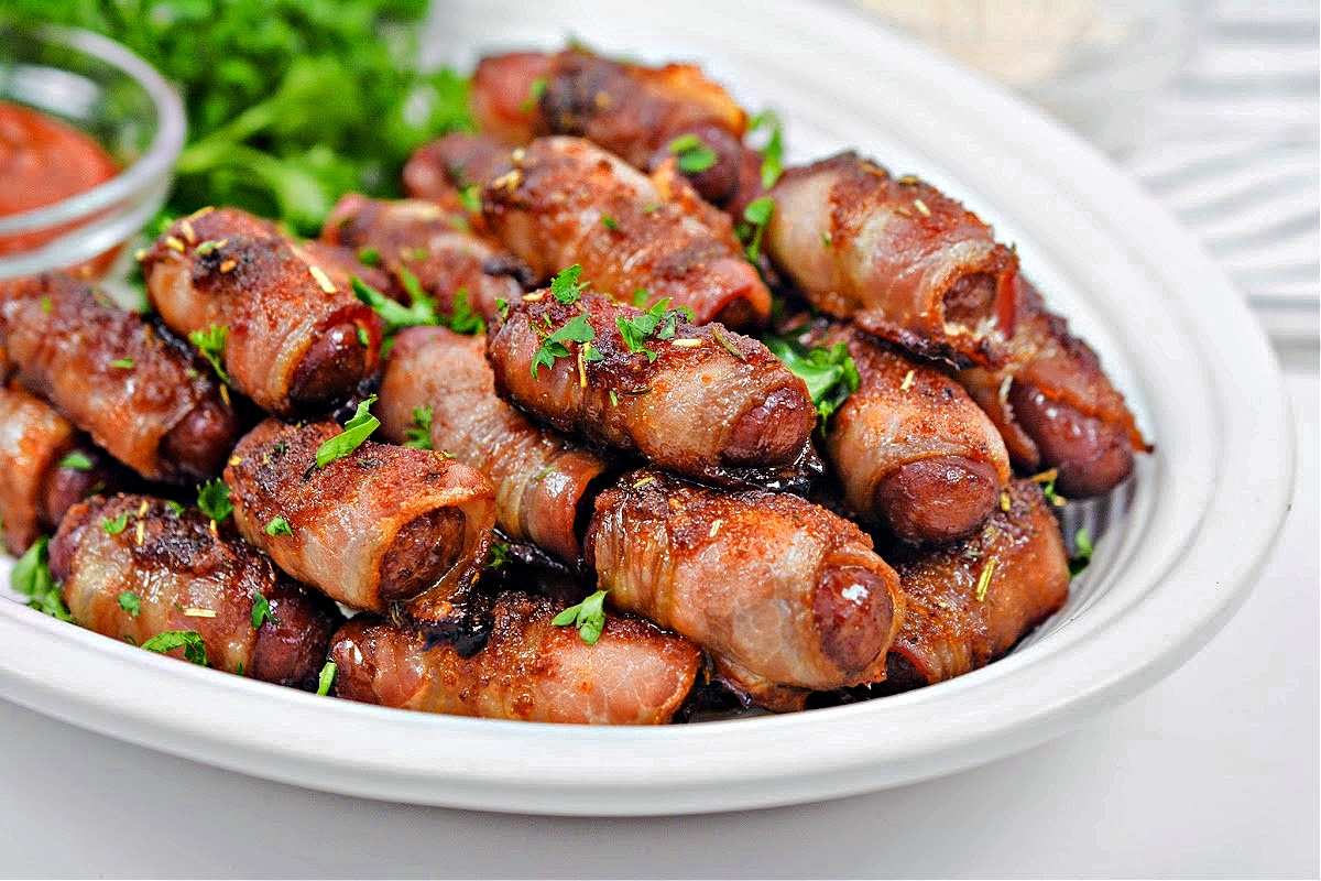 Keto Sweet and Spicy Bacon Wrapped Little Smokies