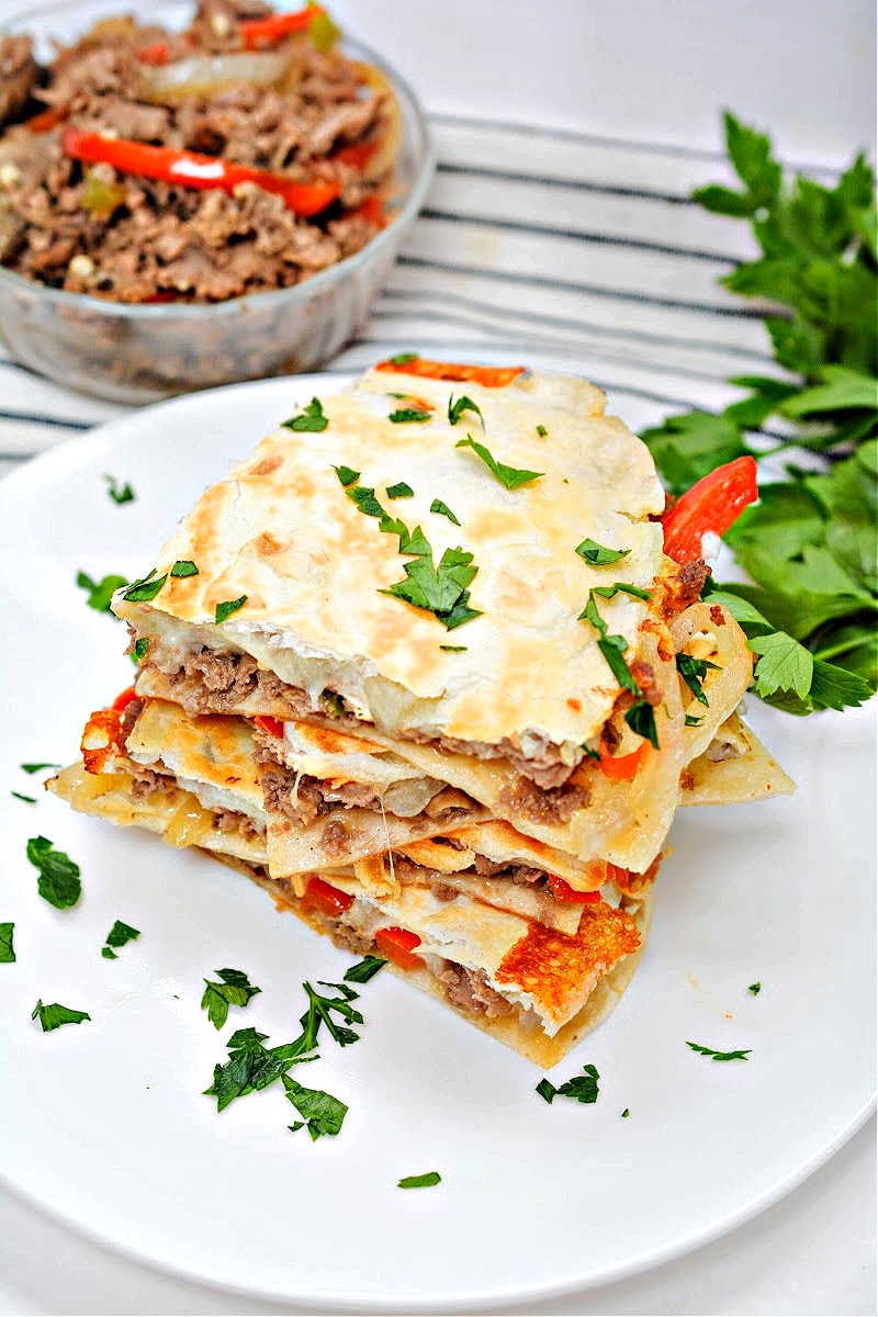 Keto Loaded Philly Cheesesteak Quesadillas