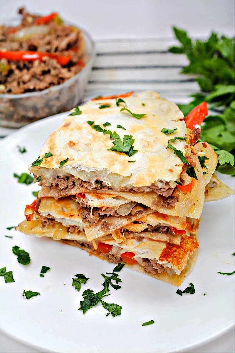Keto Loaded Philly Cheesesteak Quesadillas