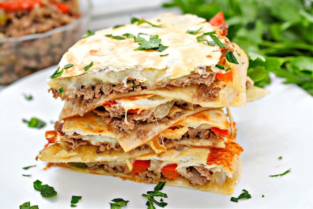 Keto Loaded Philly Cheesesteak Quesadillas