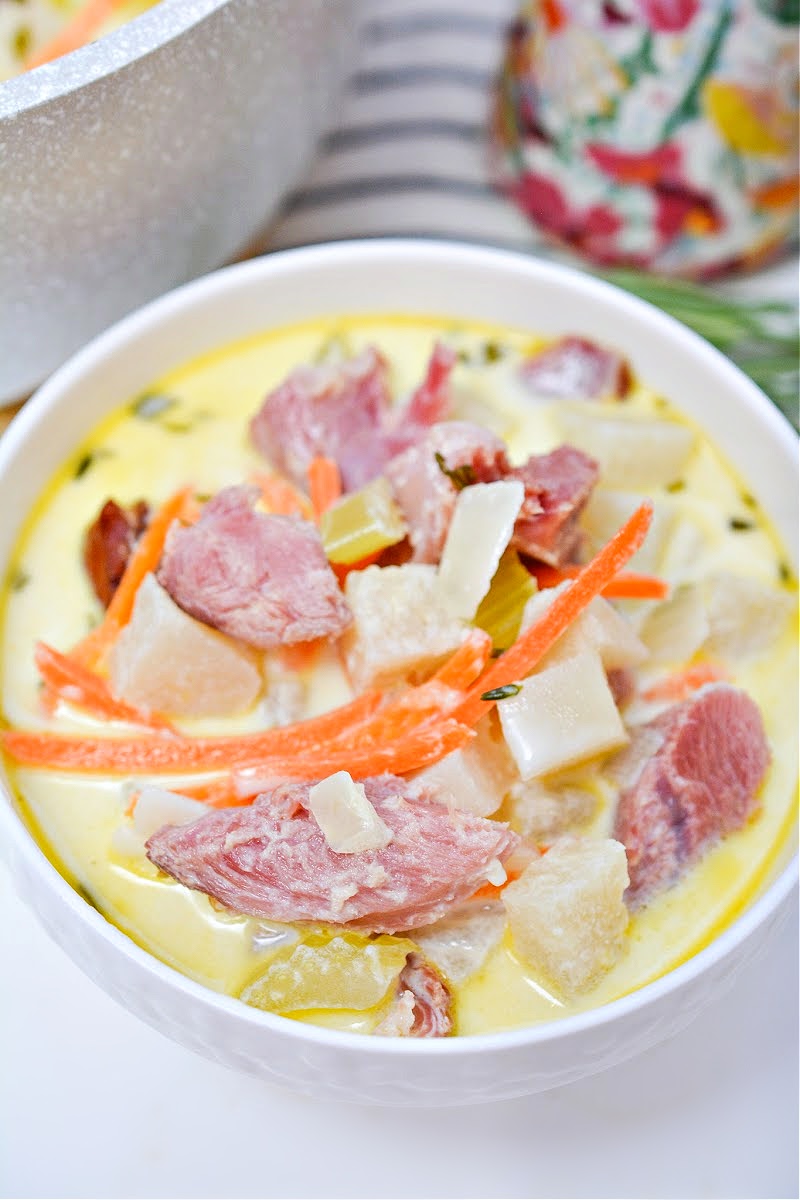 Creamy Keto Ham Bone And Veggie Soup