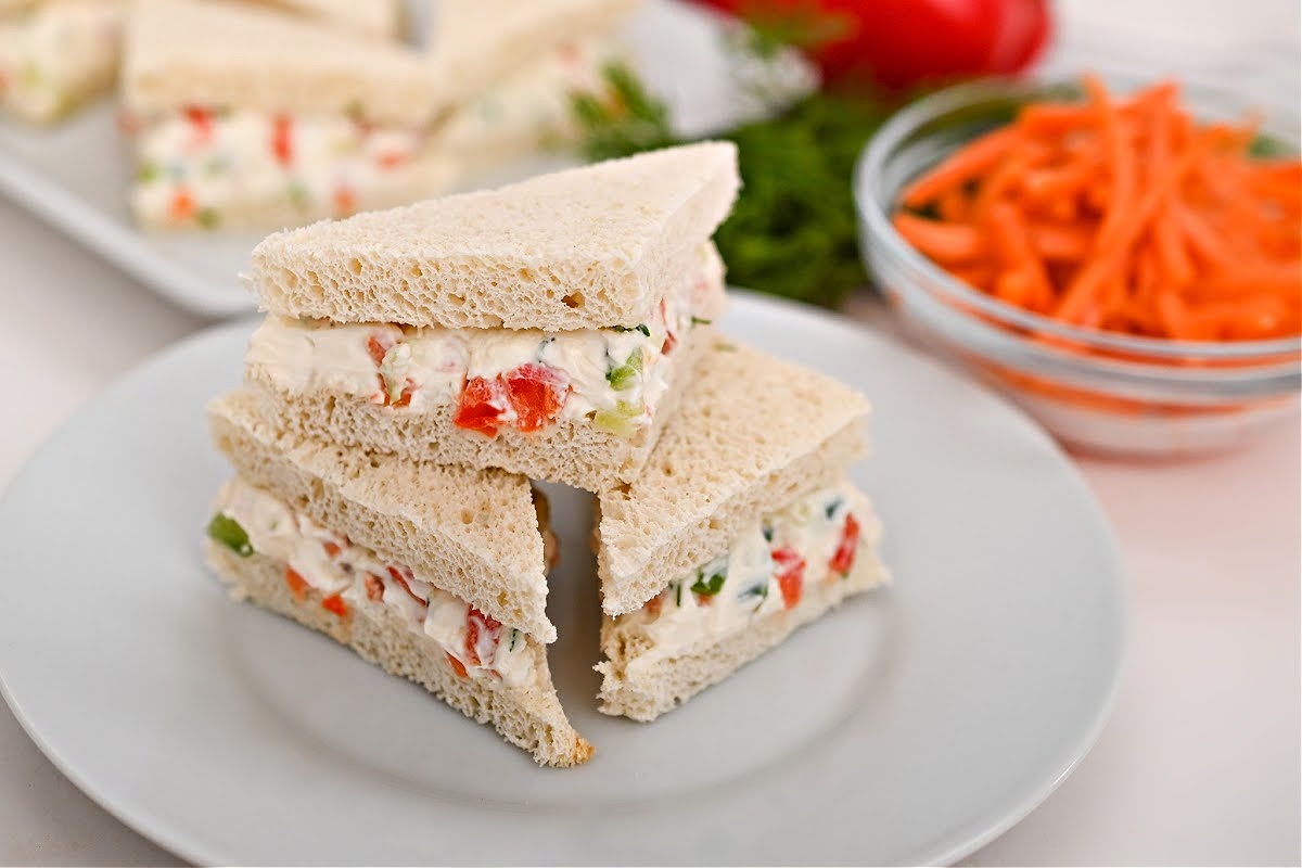 Keto Veggie Spread Tea Sandwiches