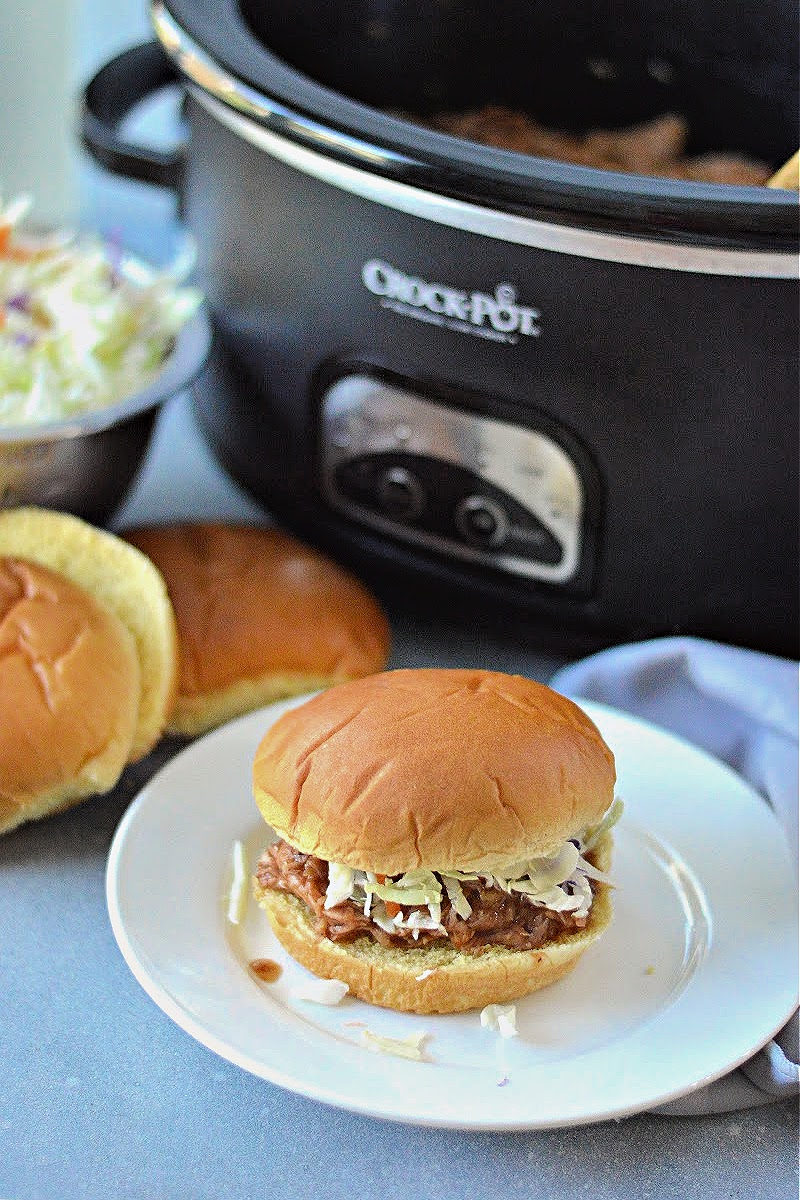Keto Crockpot Root Beer BBQ Pulled Pork Sandwiches