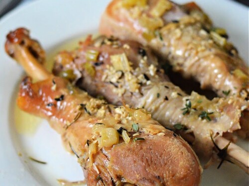 Slow Cooker Butter Basted Turkey Legs - Easy Healthy Recipe