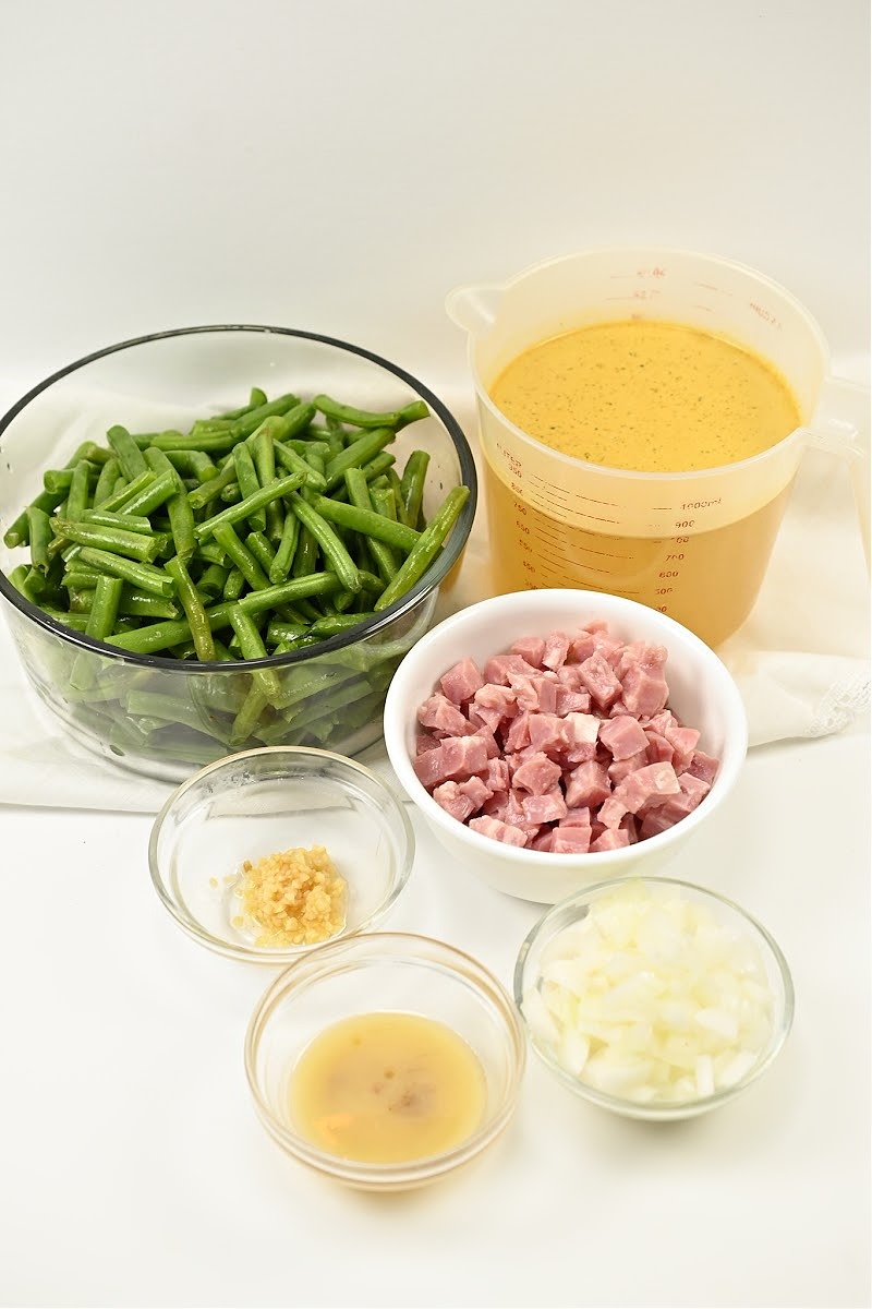 Low Carb Slow Cooker Green Beans and Ham Ingredients