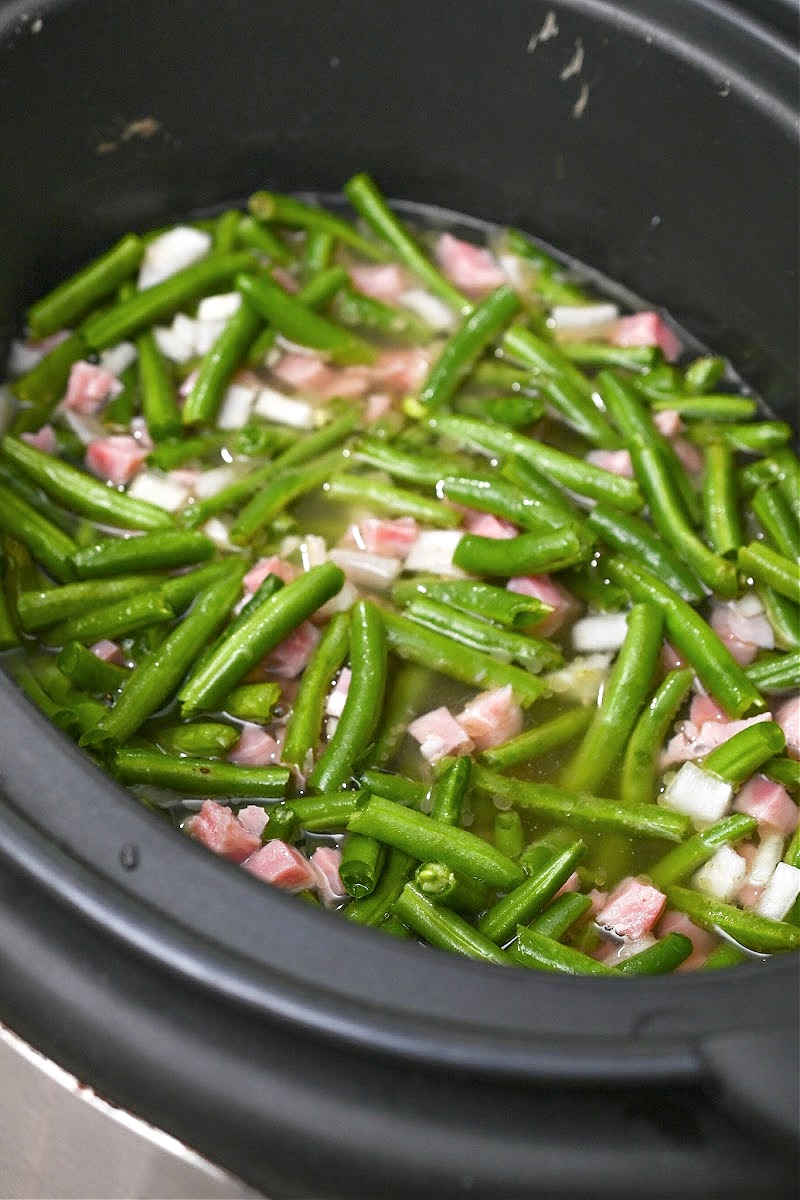 Low Carb Slow Cooker Green Beans and Ham