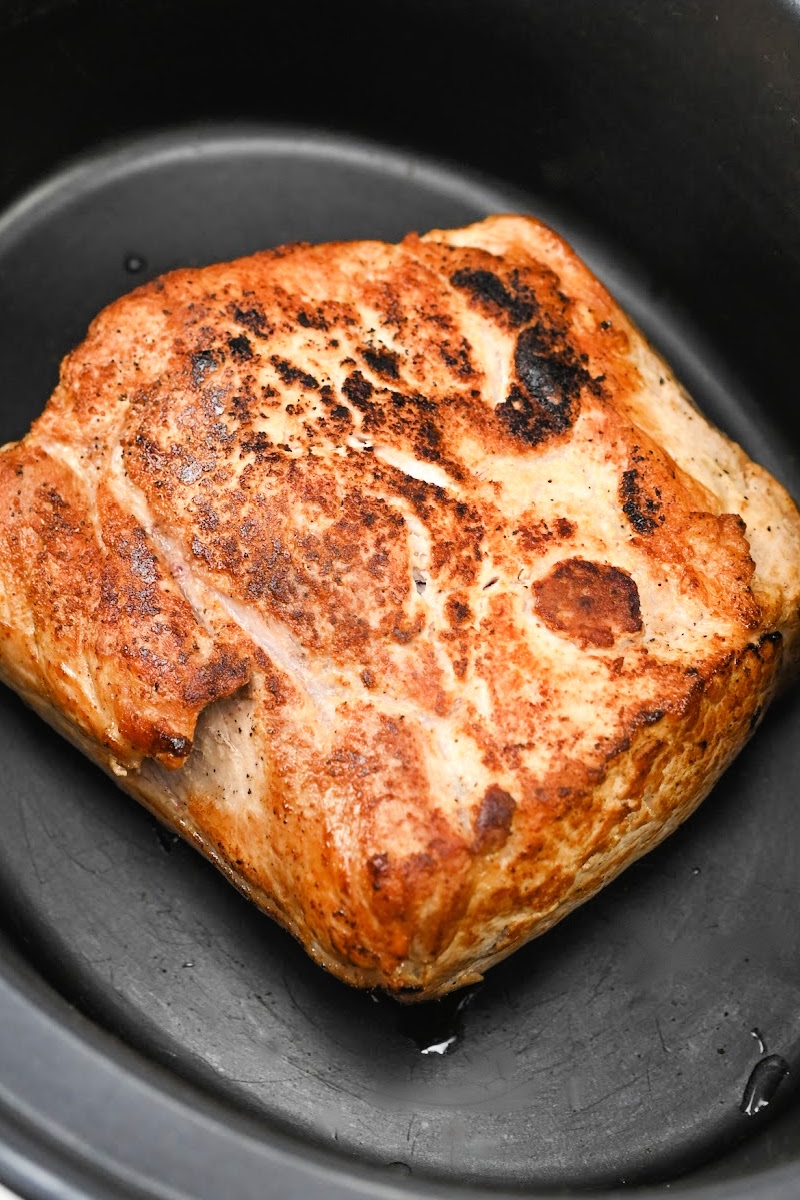 A seared pork loin roast.