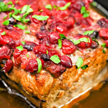 Keto Crockpot Cranberry Pork Loin Roast