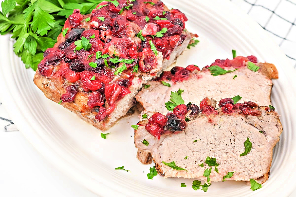 Keto Crockpot Cranberry Pork Loin Roast