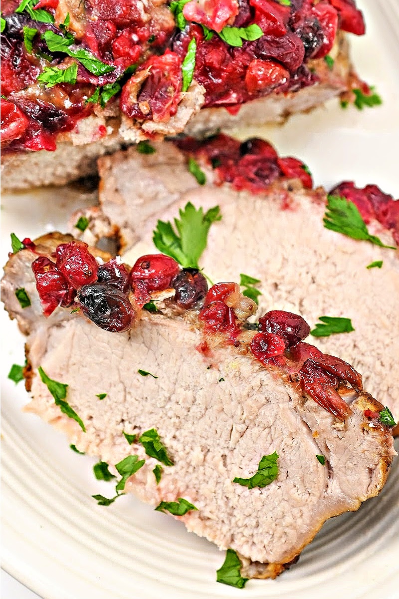 Keto Crockpot Cranberry Pork Loin Roast