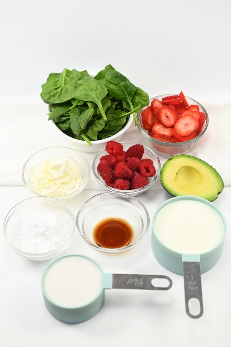 Keto Grinch Smoothie Ingredients