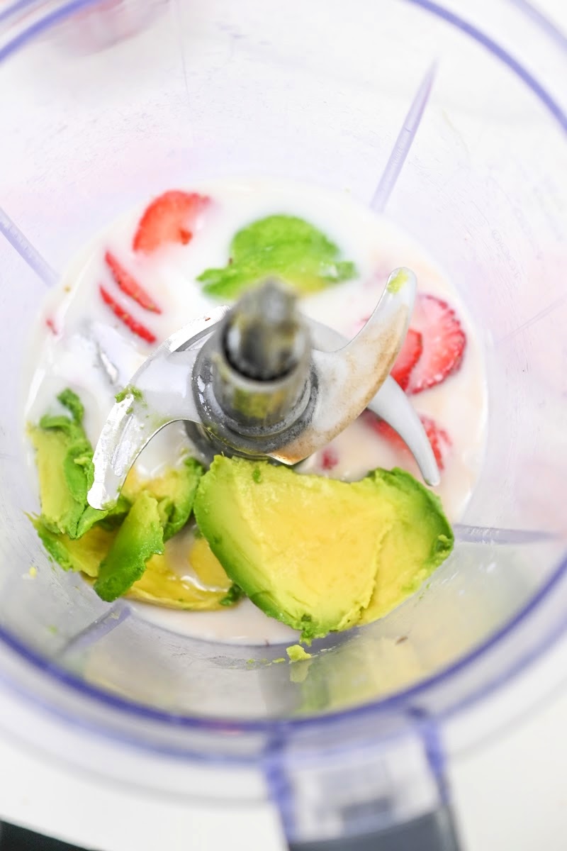 Blending a smoothie in the blender