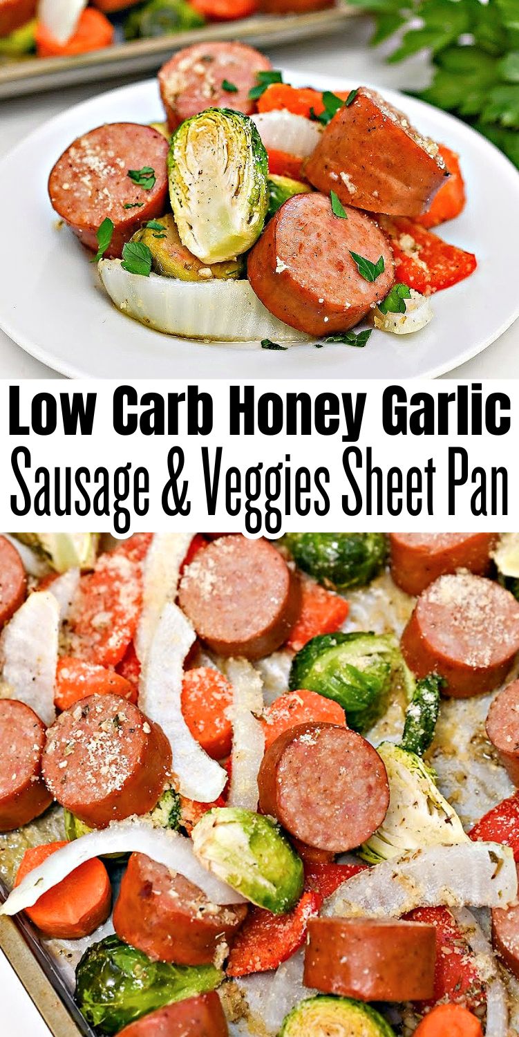 Low-Carb Honey Garlic Sausage and Veggies Sheet Pan