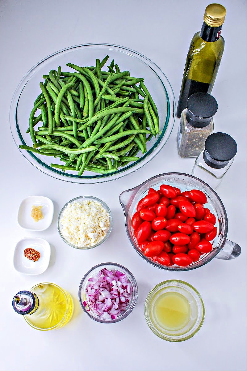 Low-Carb Marinated Green Beans and Tomatoes Ingredients
