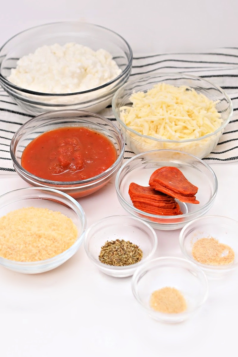 Low Carb Cottage Cheese Pizza Dip Ingredients