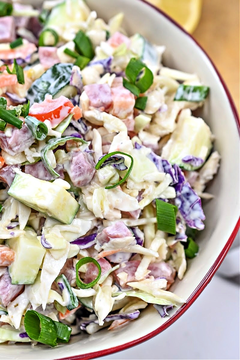 Creamy Low Carb Ham and Cabbage Salad-image