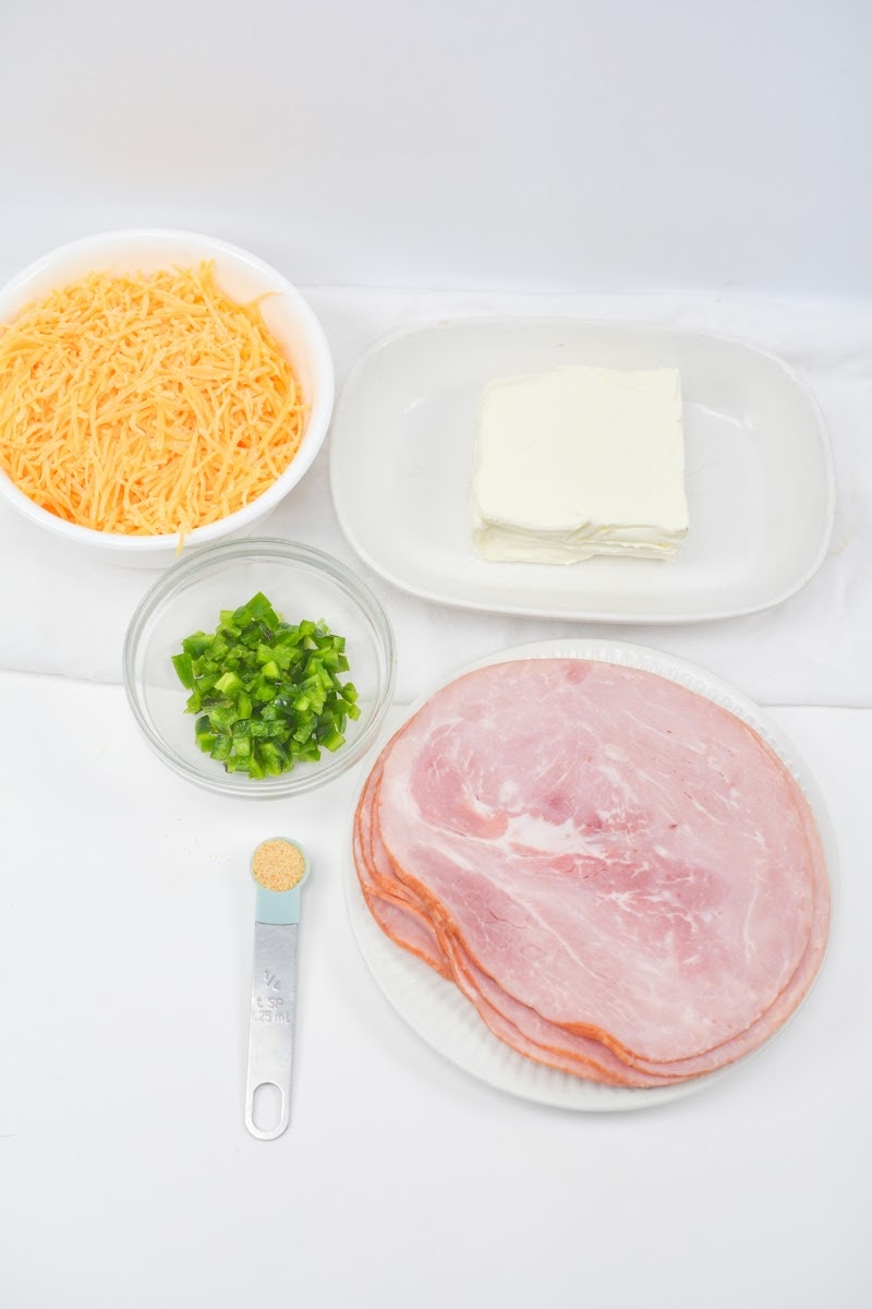 Keto Ham and Cheese Jalapeno Cream Cheese Roll Ups Ingredients