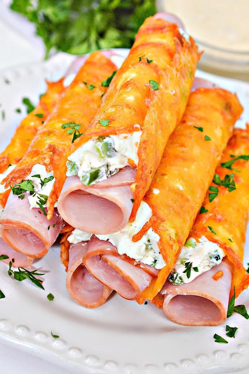 Keto Ham and Cheese Jalapeno Cream Cheese Roll Ups