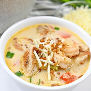 Keto Cajun Chicken & Shrimp Soup