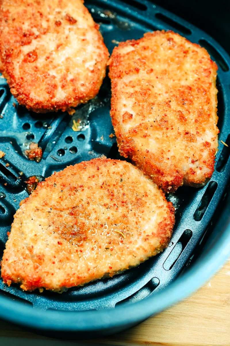 Keto Air Fryer Shake and Bake Pork Chops