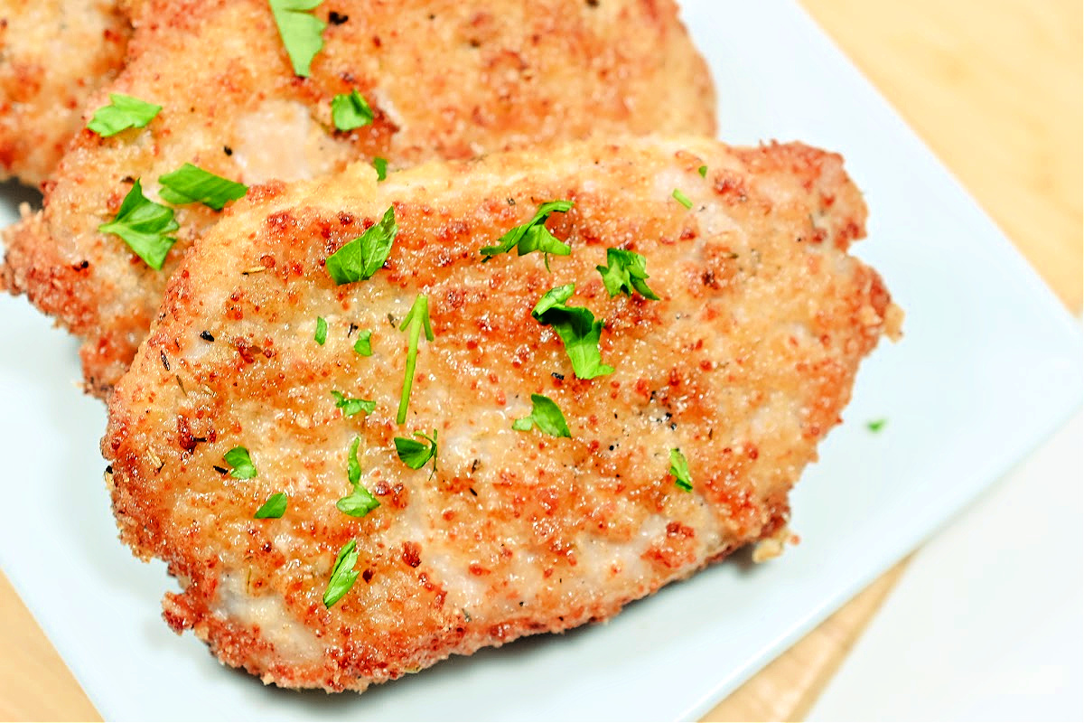 Keto Air Fryer Shake and Bake Pork Chops