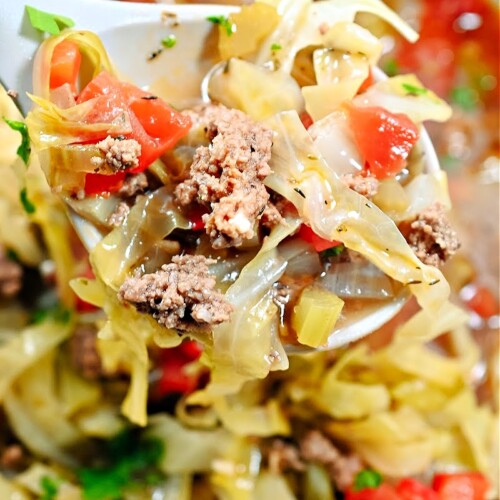 Keto Beef and Cabbage Noodle Soup