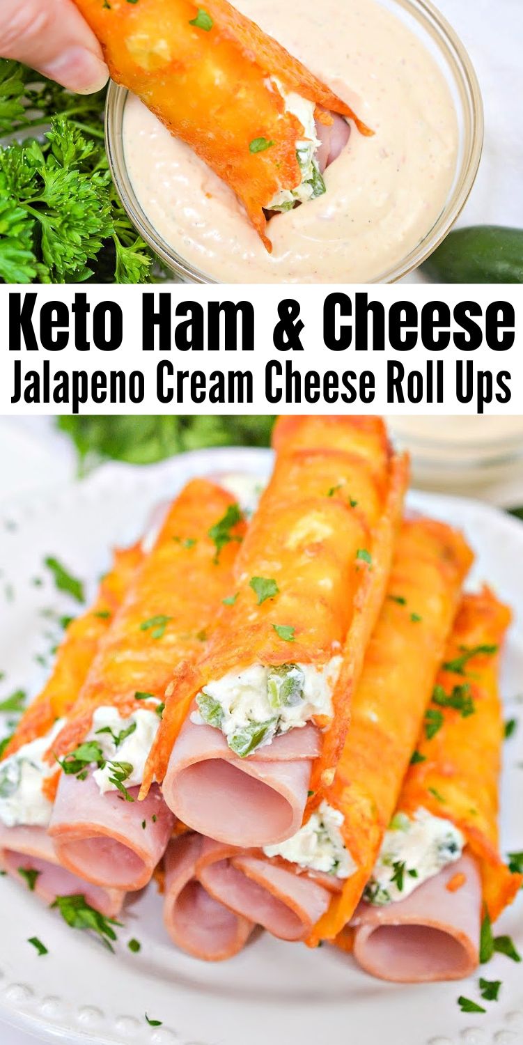 Keto Ham and Cheese Jalapeno Cream Cheese Roll Ups