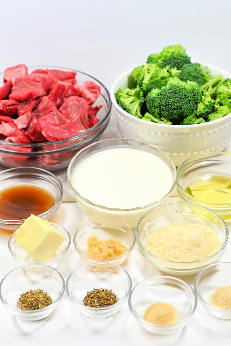 Keto Steak and Broccoli Alfredo Ingredients