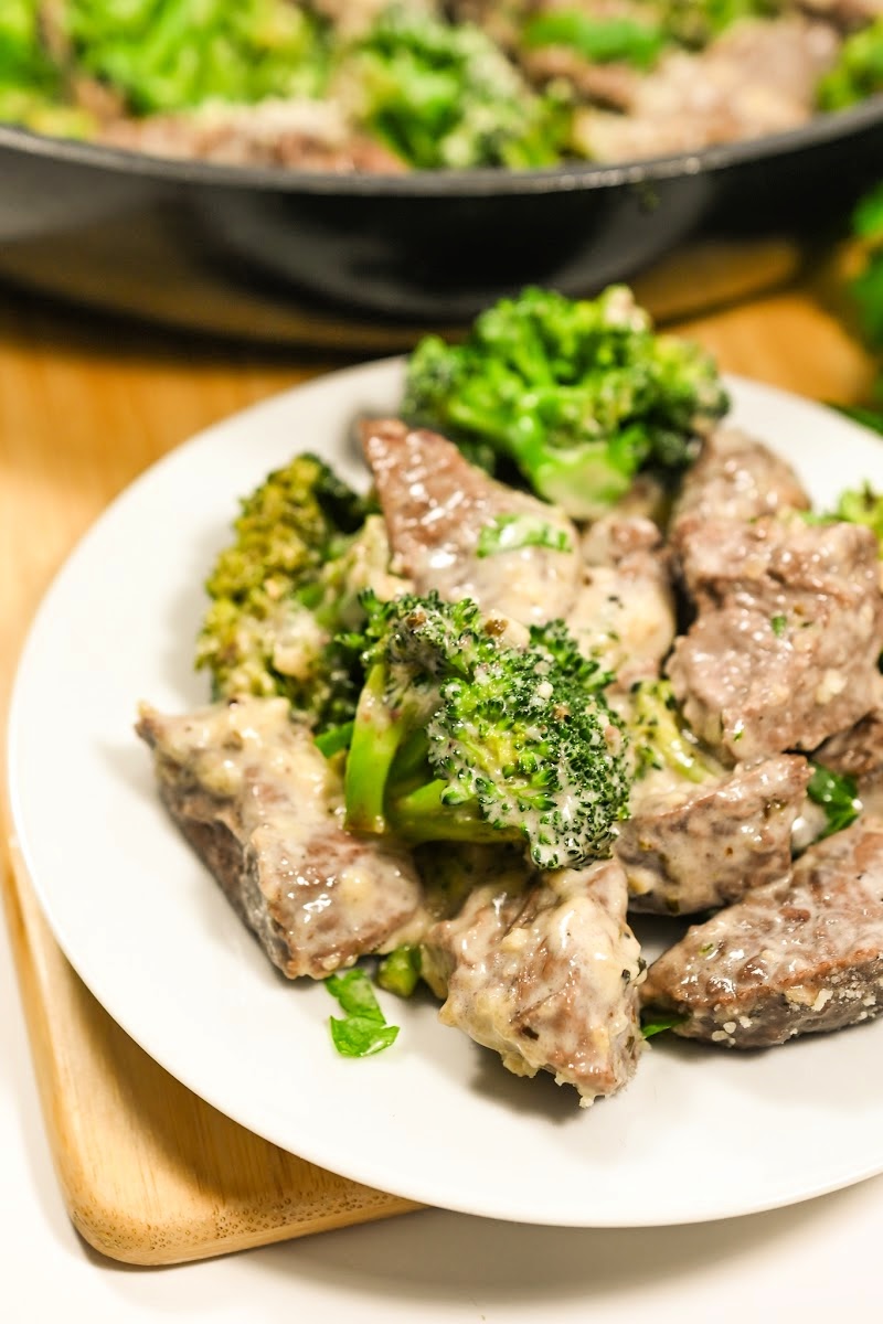 Keto Steak and Broccoli Alfredo