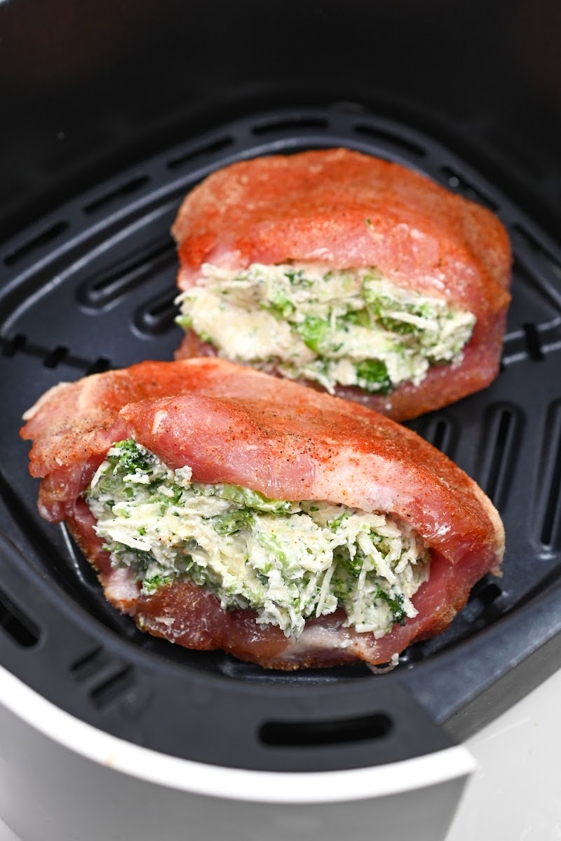 Cooking stuffed pork chops in the air fryer