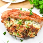 Keto Cheesy Broccoli Stuffed Pork Chops