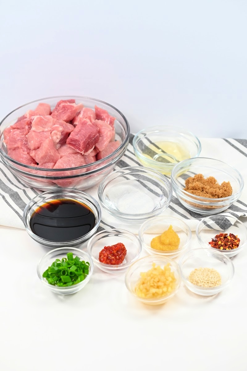 Keto Asian Sweet and Spicy Pork Ingredients