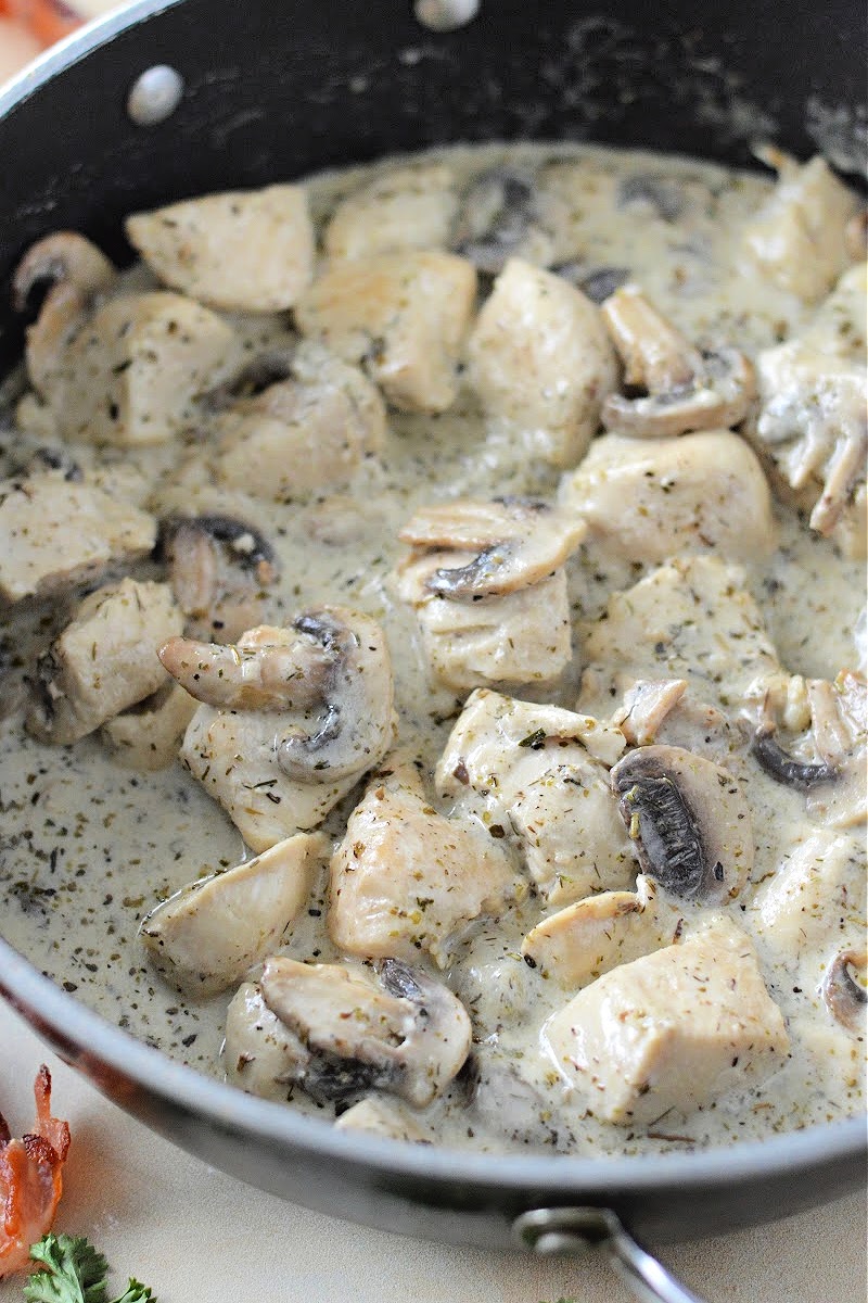 Keto Ranch Mushroom and Chicken Skillet