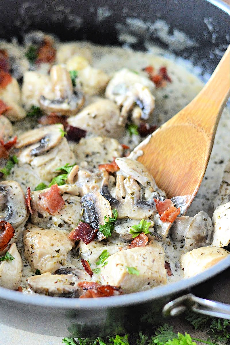 Keto Ranch Mushroom and Chicken Skillet