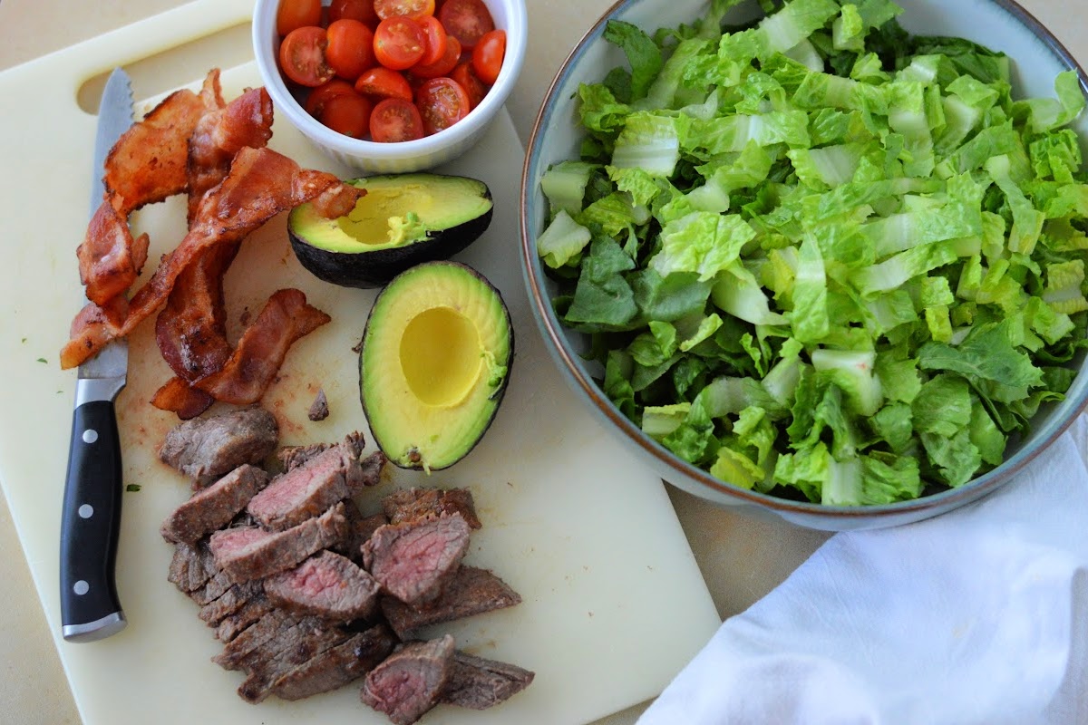 Keto Chopped BLT Steak Salad