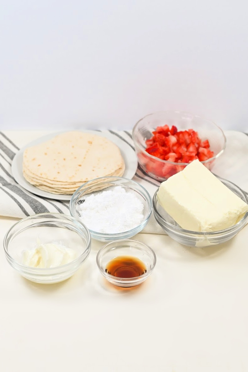 Keto Strawberry Cream Cheese Roll Ups Ingredients