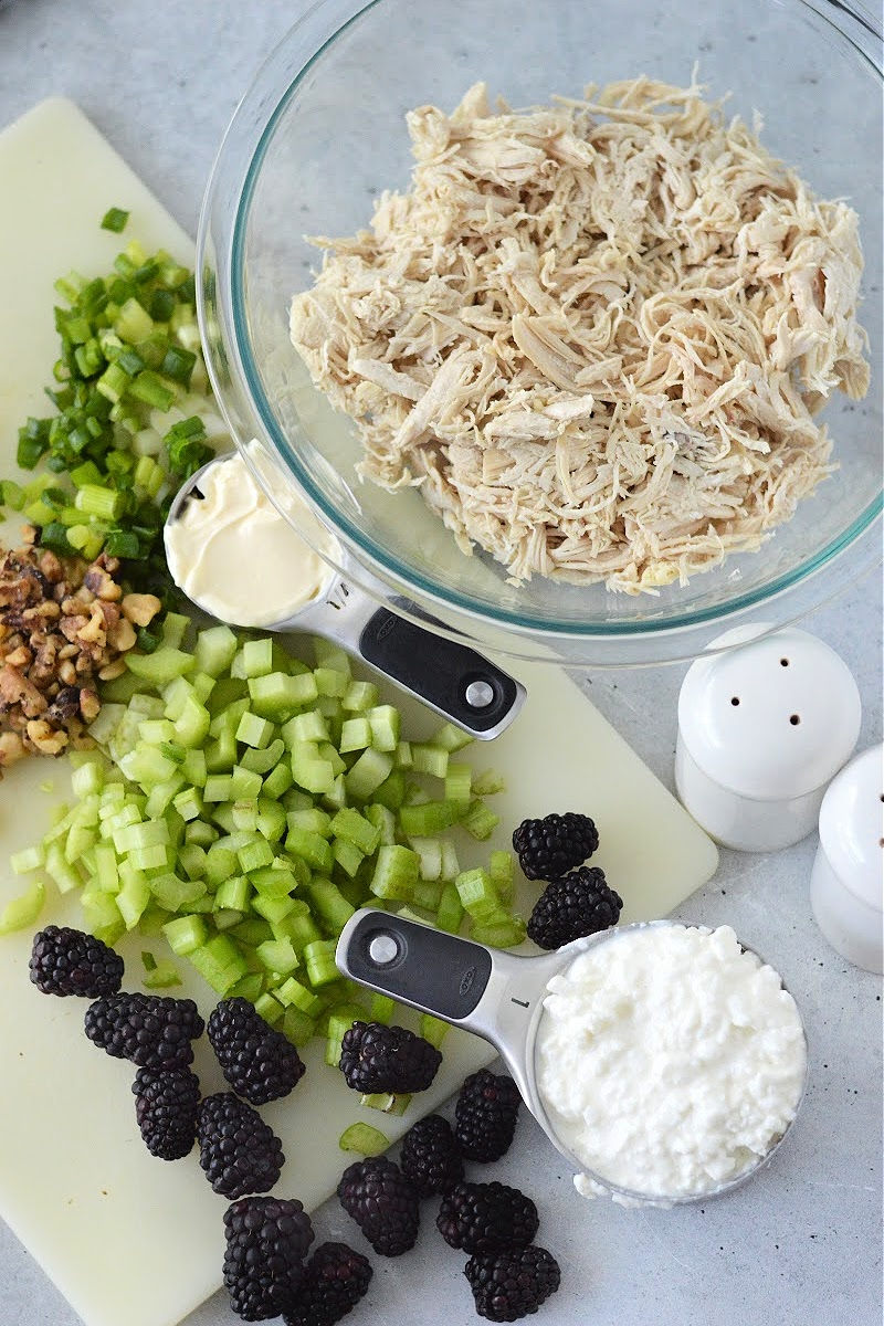 Low Carb Blackberry Cottage Cheese Chicken Salad Ingredients