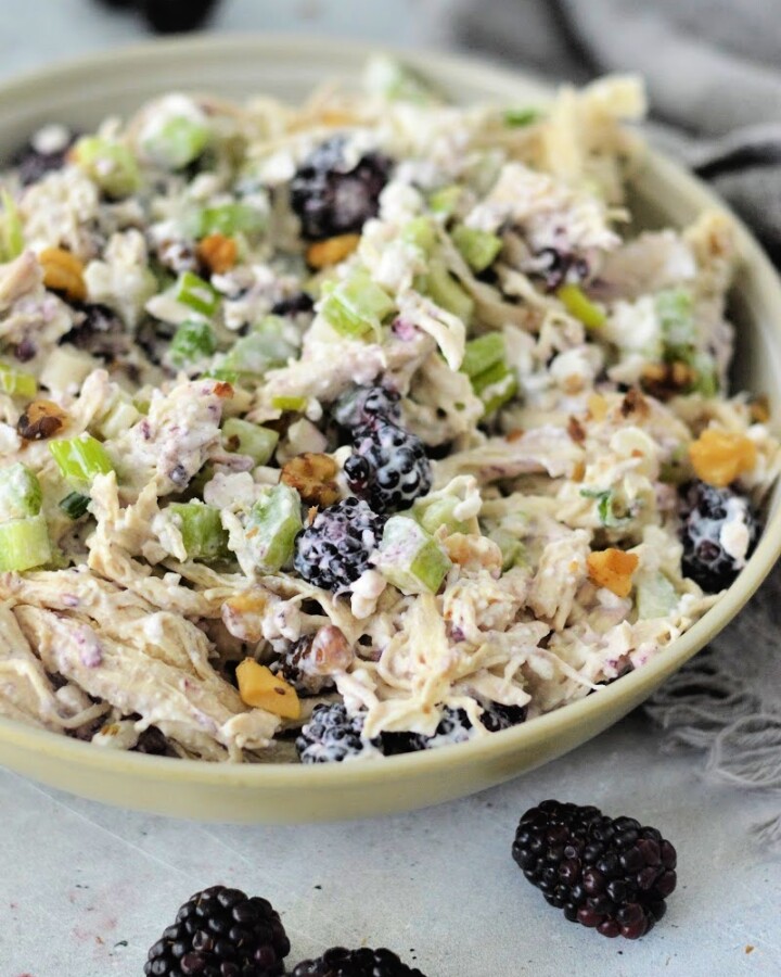 Low Carb Blackberry Cottage Cheese Chicken Salad