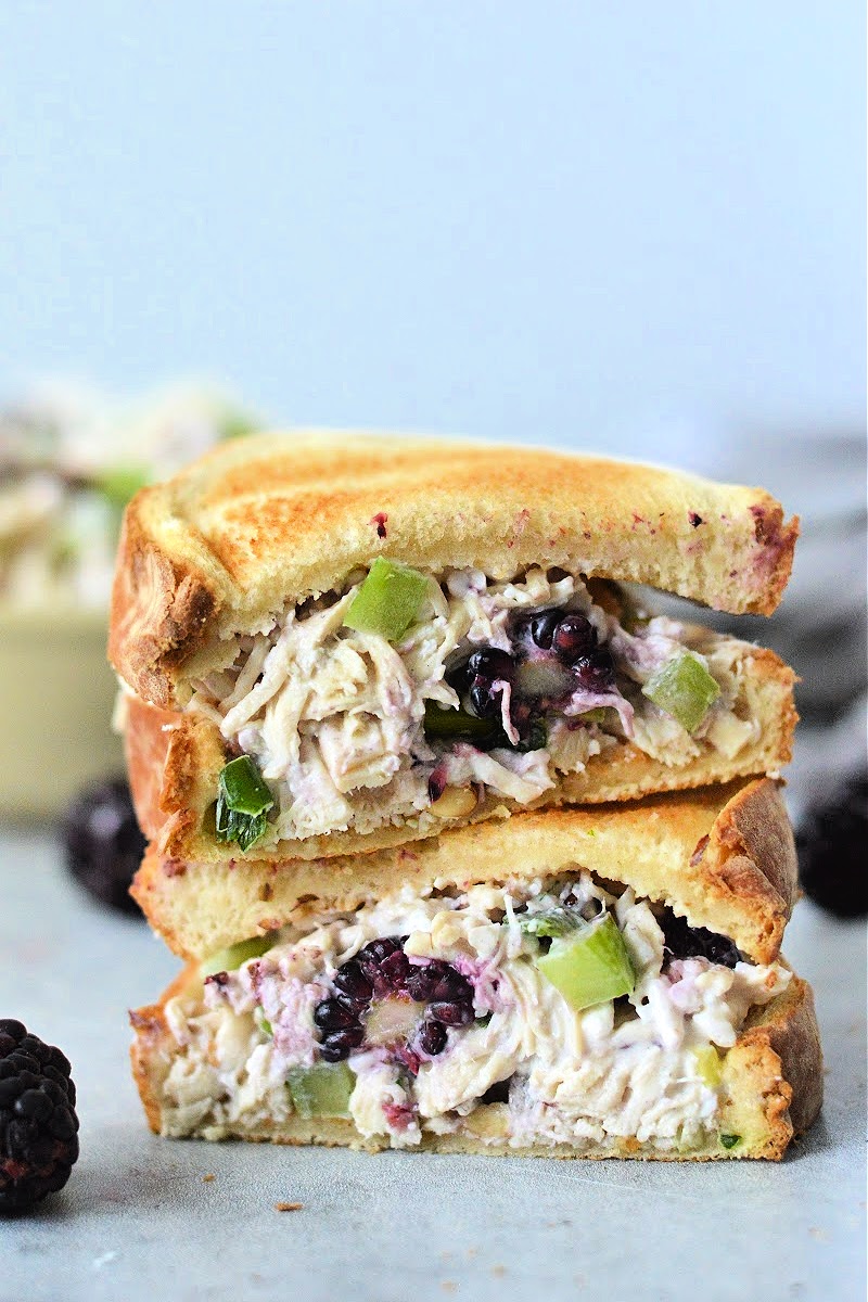 Low Carb Blackberry Cottage Cheese Chicken Salad Sandwich