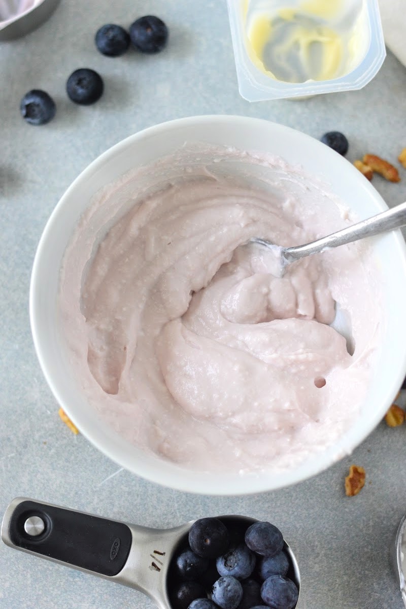 Low Carb Blueberry Cottage Cheese Parfait without the fruit in it yet