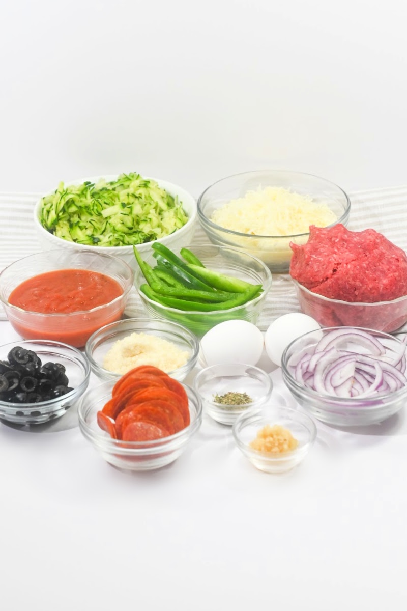 Keto Zucchini Pizza Casserole Ingredients