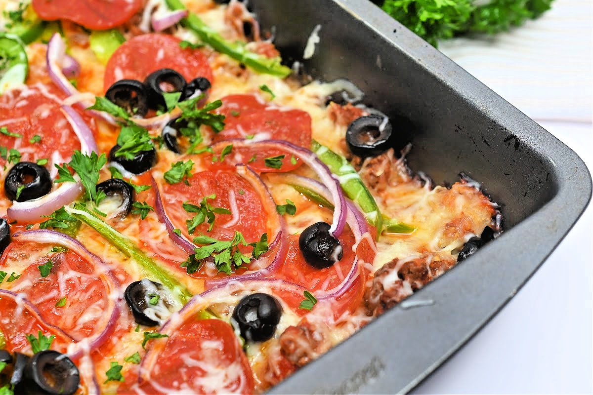 Keto Zucchini Pizza Casserole