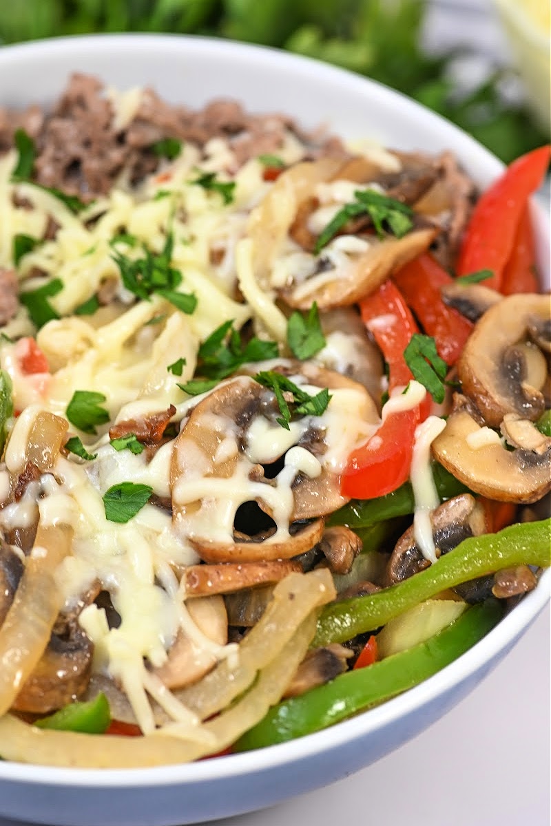 Keto Protein Philly Cheesesteak Bowls