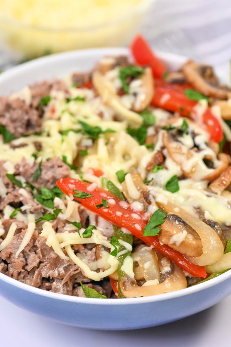 Keto Protein Philly Cheesesteak Bowls