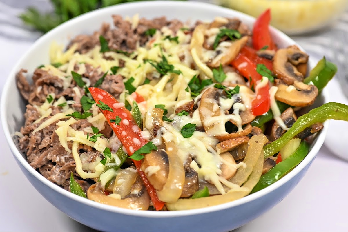 Keto Protein Philly Cheesesteak Bowls