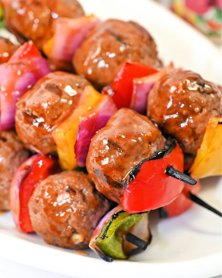 Keto Sweet and Sour Meatball Kebabs