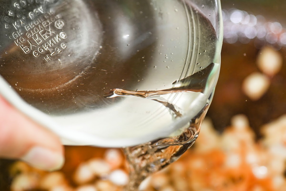 Adding the dry cooking wine