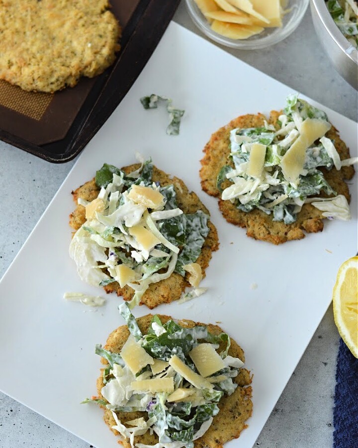 Keto Caesar Salad Slaw Chicken Crust Pizza