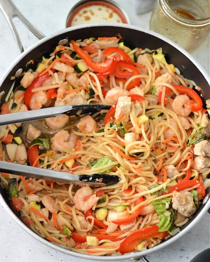 Keto Shrimp and Pork Thai Drunken Noodles