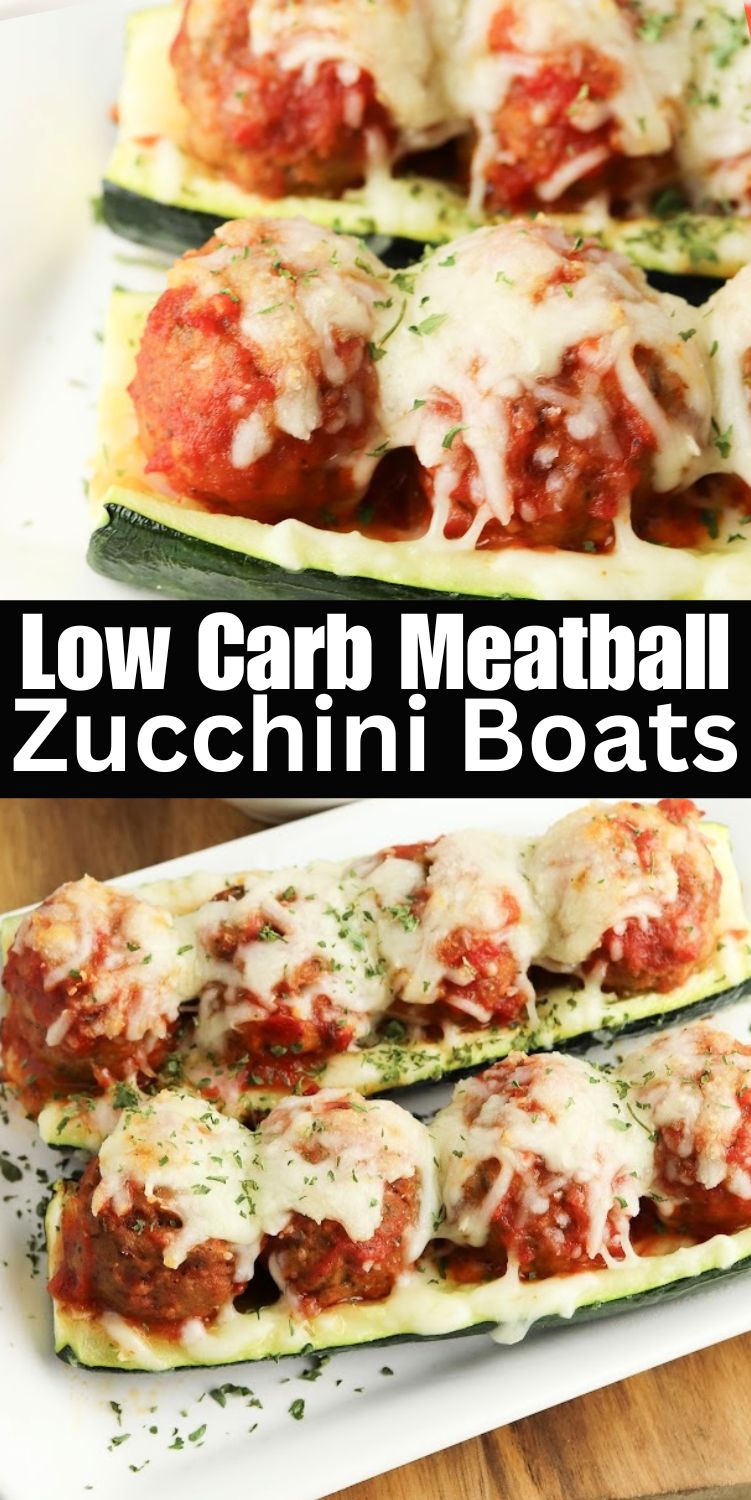 Low-Carb Meatball Zucchini Boats